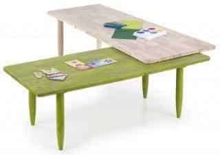 Konferenční stolek Bora-bora - zelená/přírodní