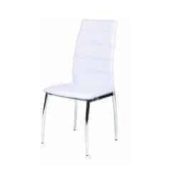 Židle DELA - bílá ekokůže / chrom