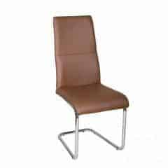 Jídelní židle BETINA - hnědá ekokůže / chrom