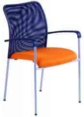 Jednací židle - TRITON NET - oranžový sedák/černý opěrák