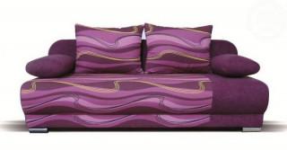 Pohovka Futon - fialová vlnky