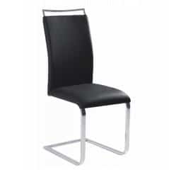 Jídelní židle BARNA - černá ekokůže / chrom
