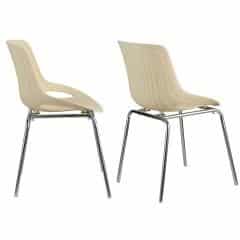 Jídelní židle EDLIN - béžová +chrom