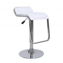 Barová židle ILANA - bílá ekokůže / chrom