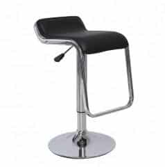 Barová židle ILANA - černá ekokůže / chrom,
