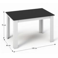 Jídelní stůl KRAZ 120x80 - Bílá / Černá