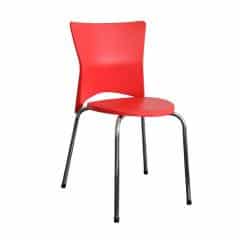Jídelní židle BRISA - chrom + červený plast