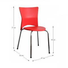 Jídelní židle BRISA - chrom + červený plast