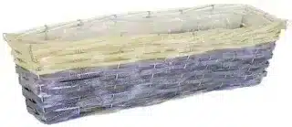 Proutěný obal na květiny - hranatý, fialovo-bílý