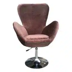 Relaxační křeslo, hnědá textilní kůže/chrom, OLLI