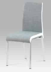 Jídelní židle DCL-506 - GREY2 - látka šedá+koženka bílá