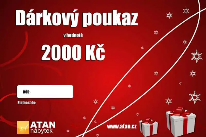 ATAN Vánoční dárkový poukaz v hodnotě 2000 Kč Tištěný