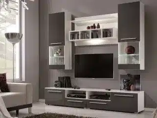 Bytová stěna Wega bílo-šedá