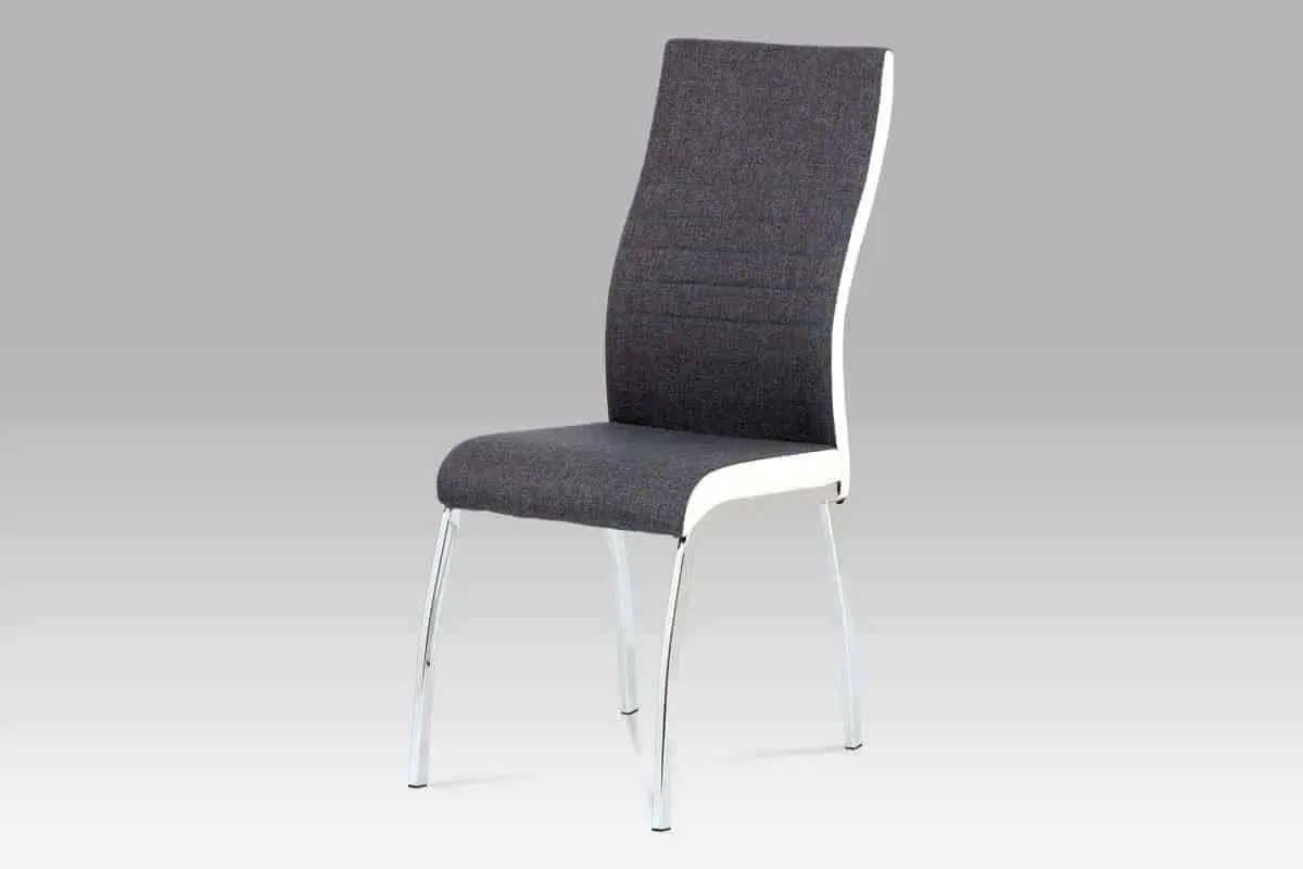 Autronic Jídelní židle DCL-433 GREY2 - šedá látka + bílá koženka