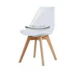 Židle, bílá + buk, BALI