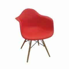 Židle-křeslo, červená + buk, DAMEN