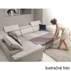 Sedací souprava, rozkládací s úložným prostorem, látka cablo 10 mentol / krémové podšití, OSL + R + 3FBP, GEVONA