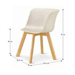Židle, plast + dřevo buk, béžová, LEVIN