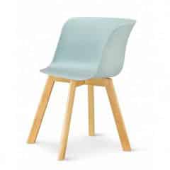 Židle, plast + dřevo buk, mentol, LEVIN
