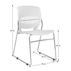 Kancelářská židle, plast + kov, bílá, IMENA