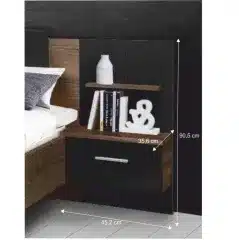 Ložnicový komplet, DTD fóliovaná, dub tmavý / dub černý, ASMAR