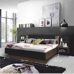 Ložnicový komplet, DTD fóliovaná, dub tmavý / dub černý, ASMAR