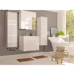Skříňka vysoká, bílá / bílý HG, MASON WH 11