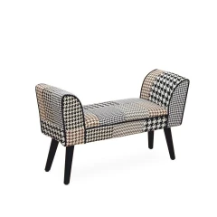 Designová lavice, vzorovaná látka, PEPITO TYP 7