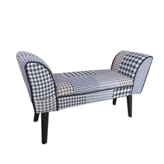 Designová lavice, vzorovaná látka, PEPITO TYP 7