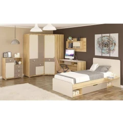 Komoda 1D3S, DTD laminovaná, dub ječný / champagne / capucino, LOTTY