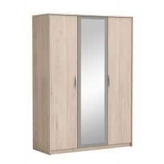 3-dveřová skříň se zrcadlem, dub arizona / šedá, GRAPHIC