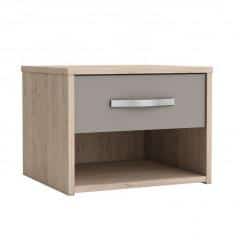 Ložnicový komplet (skříň + postel + 2x noční stolek), dub arizona / šedá, GRAPHIC