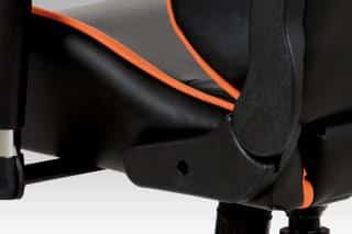 Kancelářská židle KA-G206 ORA - koženka černá + oranžová č.2