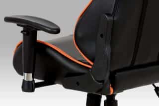 Kancelářská židle KA-G206 ORA - koženka černá + oranžová č.3