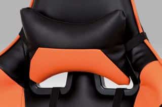 Kancelářská židle KA-G206 ORA - koženka černá + oranžová č.5