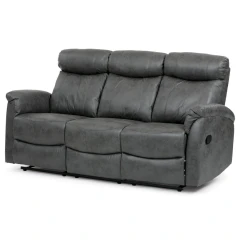 Relaxační sedačka 3+1+1, potah šedá látka v dekoru broušené kůže, funkce Relax I/II s aretací ASD-311 GREY3