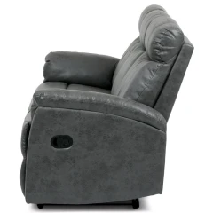 Relaxační sedačka 3+1+1, potah šedá látka v dekoru broušené kůže, funkce Relax I/II s aretací ASD-311 GREY3
