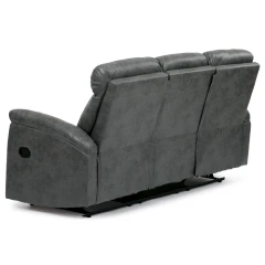 Relaxační sedačka 3+1+1, potah šedá látka v dekoru broušené kůže, funkce Relax I/II s aretací ASD-311 GREY3