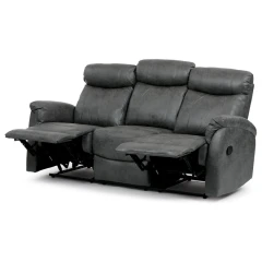 Relaxační sedačka 3+1+1, potah šedá látka v dekoru broušené kůže, funkce Relax I/II s aretací ASD-311 GREY3