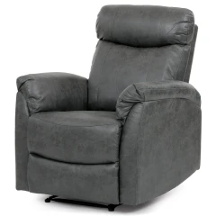 Relaxační sedačka 3+1+1, potah šedá látka v dekoru broušené kůže, funkce Relax I/II s aretací ASD-311 GREY3