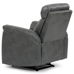 Relaxační sedačka 3+1+1, potah šedá látka v dekoru broušené kůže, funkce Relax I/II s aretací ASD-311 GREY3