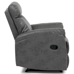 Relaxační sedačka 3+1+1, potah šedá látka v dekoru broušené kůže, funkce Relax I/II s aretací ASD-311 GREY3