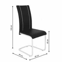 Židle, černá / bílá + chrom, LESANA