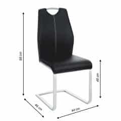 Židle, ekokůže černá / bílé prošití, NESTA