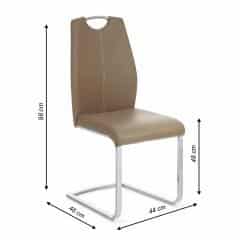 Židle, ekokůže béžová / bílé prošití, NESTA