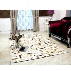 Luxusní koberec, kůže, typ patchworku, 140x200 cm, KOBEREC KOŽA typ1