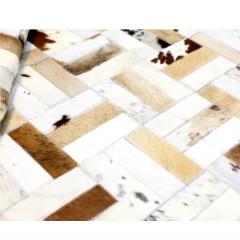 Luxusní koberec, kůže, typ patchworku, 140x200 cm, KOBEREC KOŽA typ1