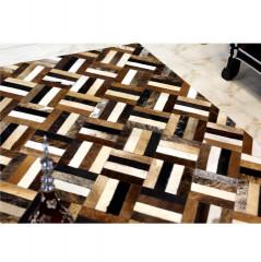 Luxusní koberec, kůže, typ patchworku, 70x140 cm, KOBEREC KOŽA typ2