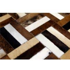 Luxusní koberec, kůže, typ patchworku, 140x200 cm, KOBEREC KOŽA typ2