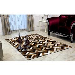 Luxusní koberec, kůže, typ patchworku, 170x200 cm, KOBEREC KOŽA typ2